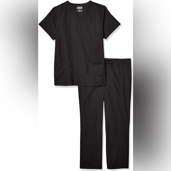 CHEROKEE Unisex Black Scrub Top and Pants Set Small - Picture 2 of 4